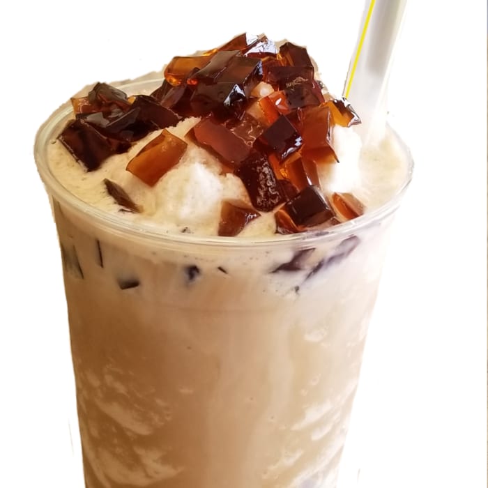 Coffee Frappe with Coffee Jelly.
